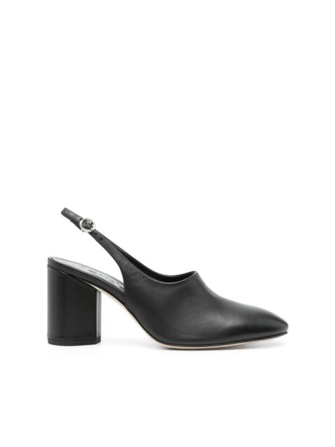 Aeyde 75mm leather slingback pumps