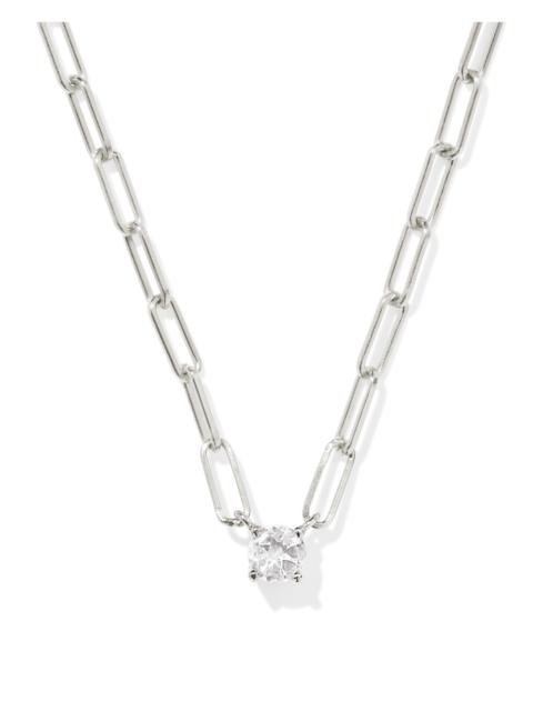 KENDRA SCOTT Virginia Sterling Silver Paperclip Necklace in White Topaz