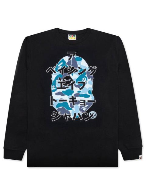 ABC CAMO JAPANESE LETTERS L/S TEE - BLACK/BLUE