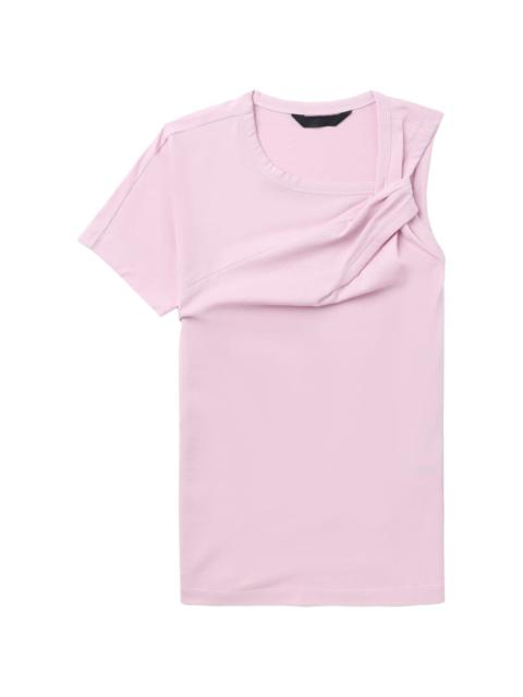 single-sleeve cotton T-shirt