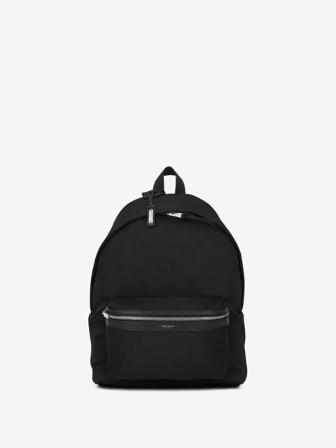 SAINT LAURENT city backpack in canvas, nylon and leather