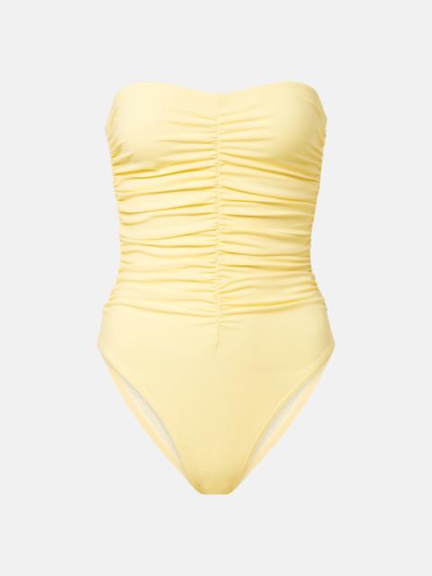 KARLA COLLETTO Gathered bandeau swimsuit