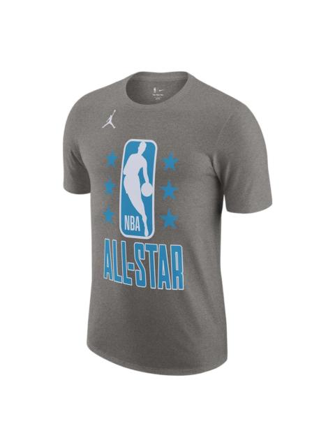 Jordan Air Jordan Alphabet Logo Printing Casual Round Neck Short Sleeve All-Star 2022 Season Durant 7 dark