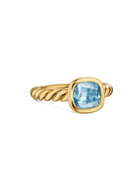 DAVID YURMAN Women's DY Mercer Stone Ring in 18K Yellow Gold - Sky Blue Topaz
