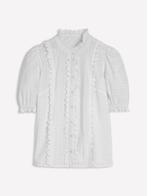BODEN Feminine Cotton Blouse-White