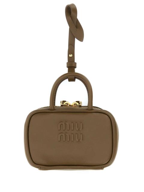 Miu Miu Mud Leather Beau Keyring Necessaire Tundra Vitello Portachiavi