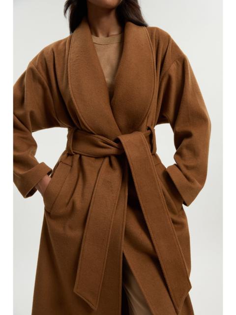 KAREN MILLEN Brushed Wool  Belted Wrap Tailored Maxi Coat