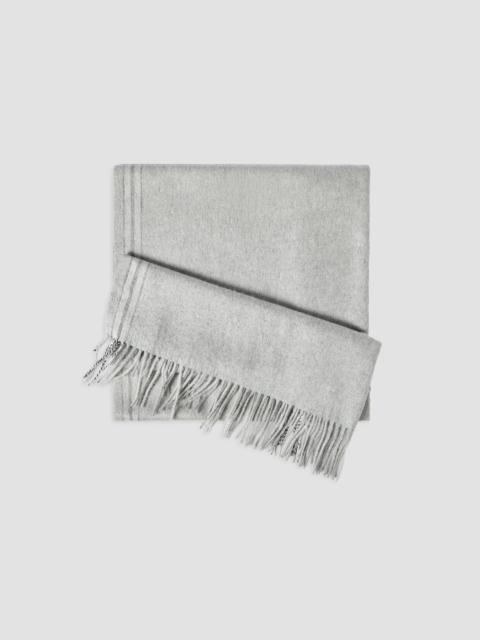Brunello Cucinelli Men's Silk Scarf with Selvedge - Light Grey