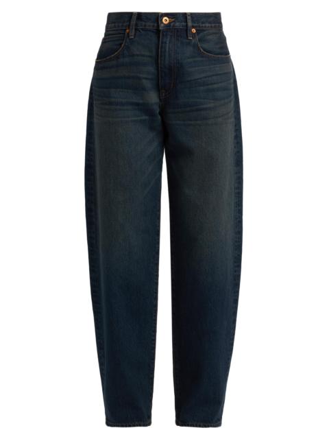 SLVRLAKE Women's Ella Baggy-Fit Barrel-Leg Jeans - Shakey Ground