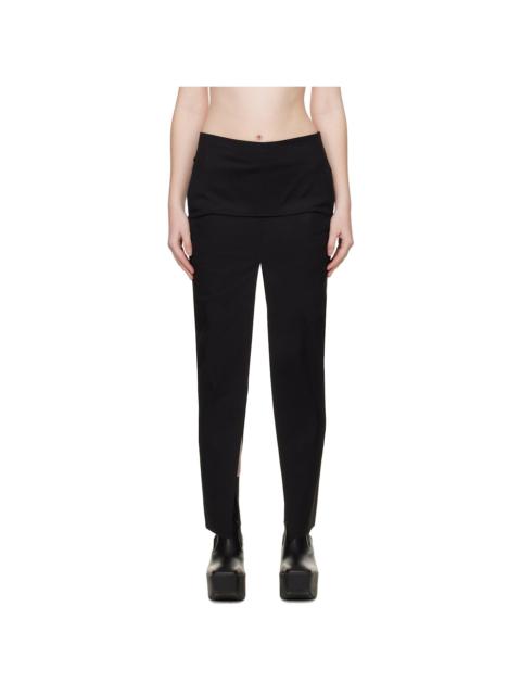 Rick Owens Black Temple Sliced Midi Skirt