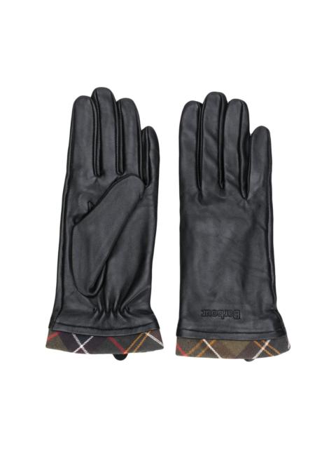 Barbour plaid-trim gloves