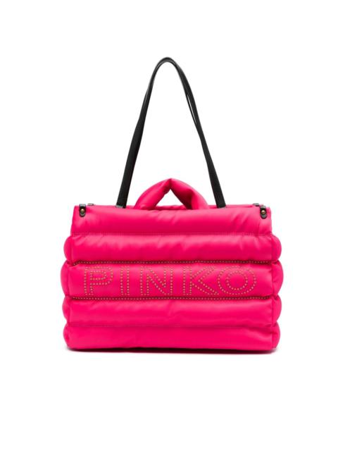 PINKO logo-embellished quilted tote bag
