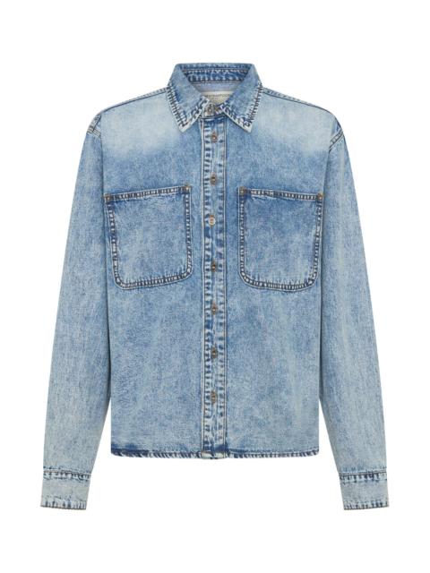 ONE TEASPOON Nixie Classic Fit Denim Shirt - Acid Blue