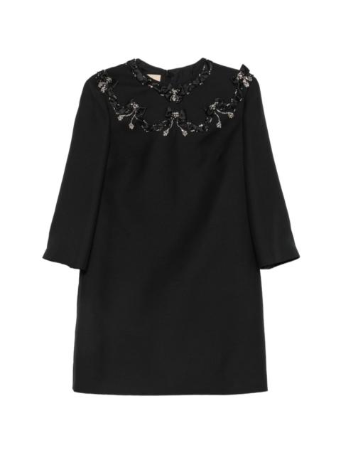 Valentino crystal-embellished bow-detail dress