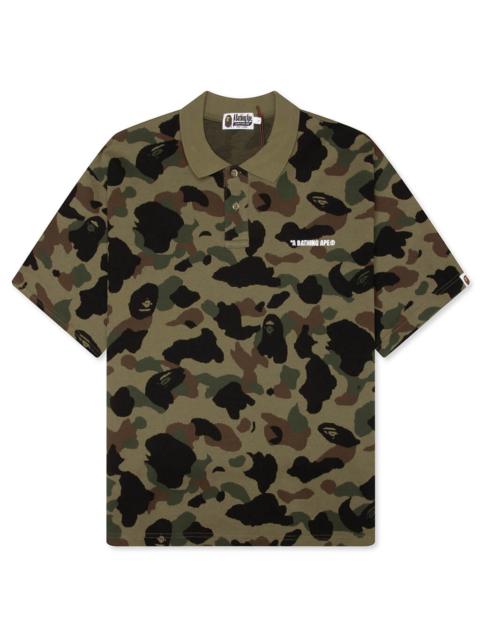 A BATHING APE® 1ST CAMO RELAXED FIT POLO SHIRT - GREEN