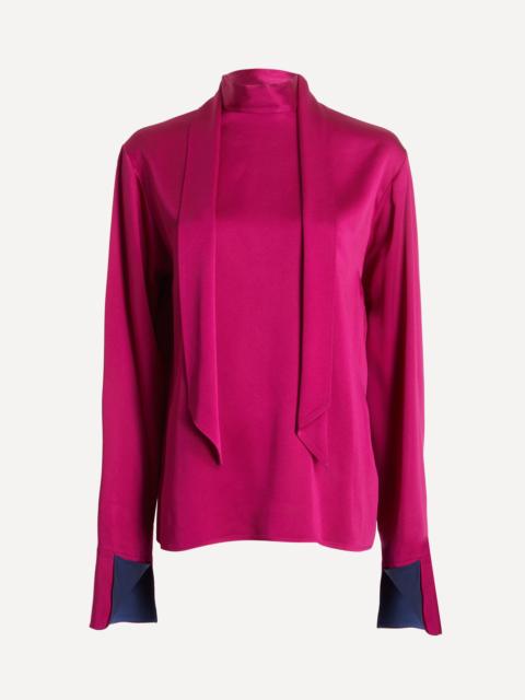 Stella McCartney Tie-Back Satin Top in Dark Raspberry