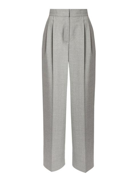 Wool High-Waisted Wide Leg Trousers grey