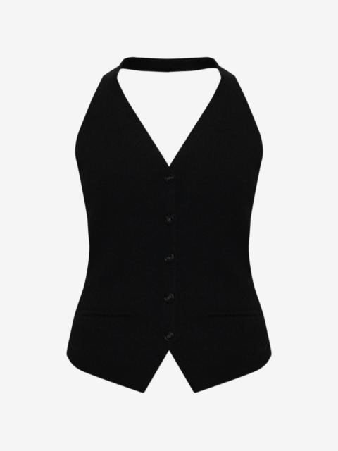 LISA YANG Immy halterneck button-up top