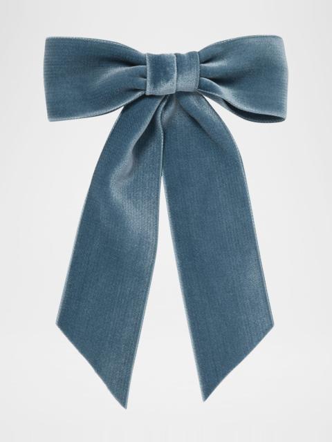 Jennifer Behr Wide Velvet Bow Barrette