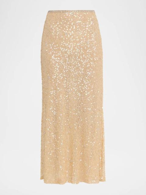 LoveShackFancy Lyndy Embellished Midi Skirt