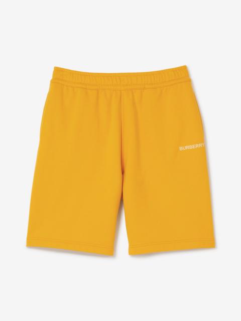 Burberry Logo Print Cotton Drawcord Shorts