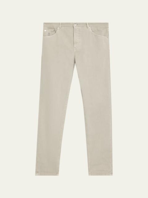 Brunello Cucinelli Men's Garment-Dyed Cotton Five-Pocket Pants