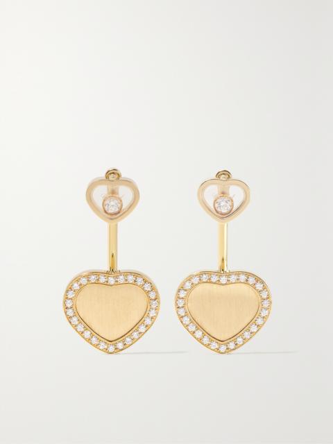 Chopard Happy Hearts 18-karat Gold Diamond Earrings