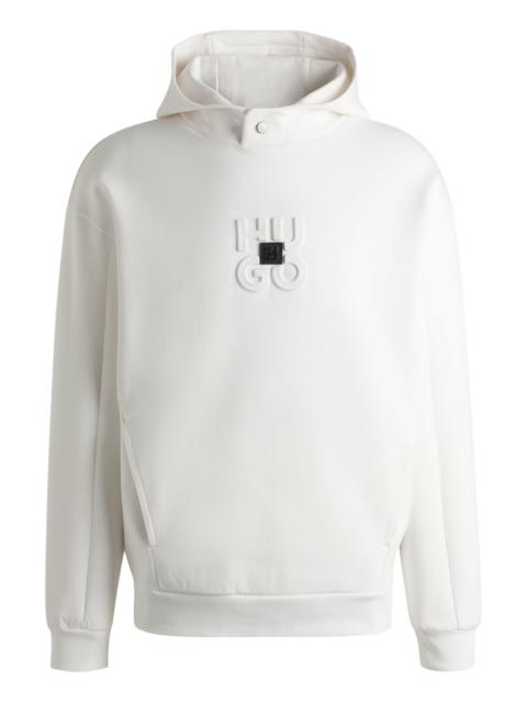 HUGO INTERLOCK HOODIE WITH STACKED LOGOS