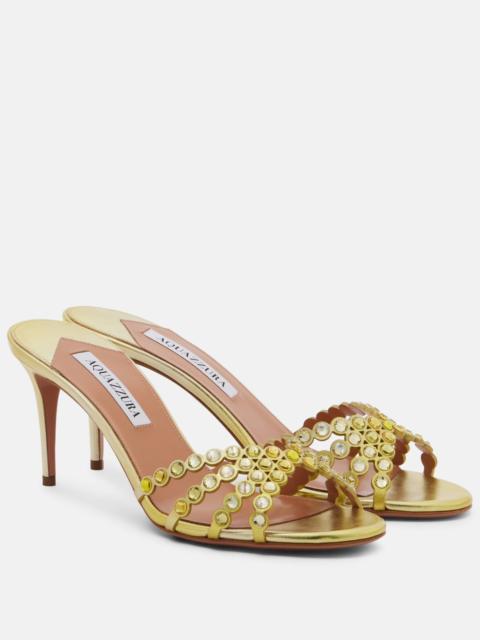 AQUAZZURA Tequila embellished leather mules