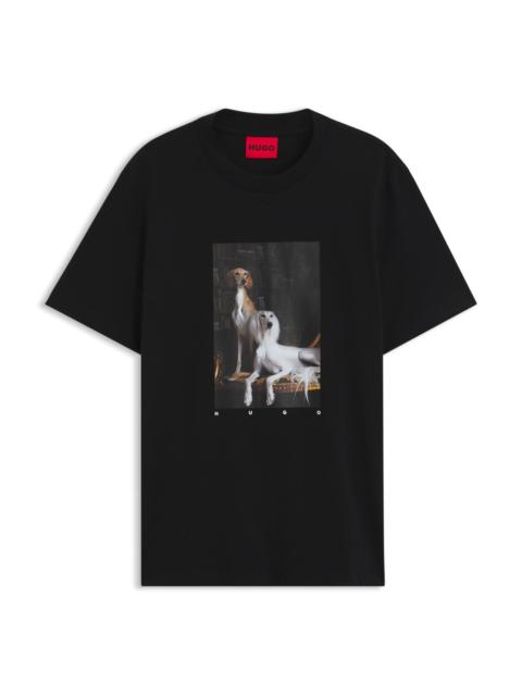 HUGO COTTON-JERSEY T-SHIRT WITH GRAPHIC PRINT