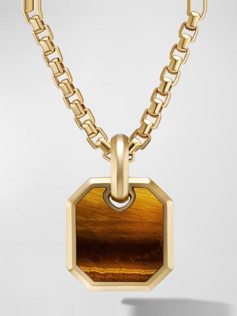 DAVID YURMAN Men's Roman Pendant with Gemstone in 18K Gold, 15mm