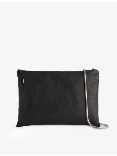 Rick Owens Embossed-Logo Detachable-Strap Leather Shoulder Bag