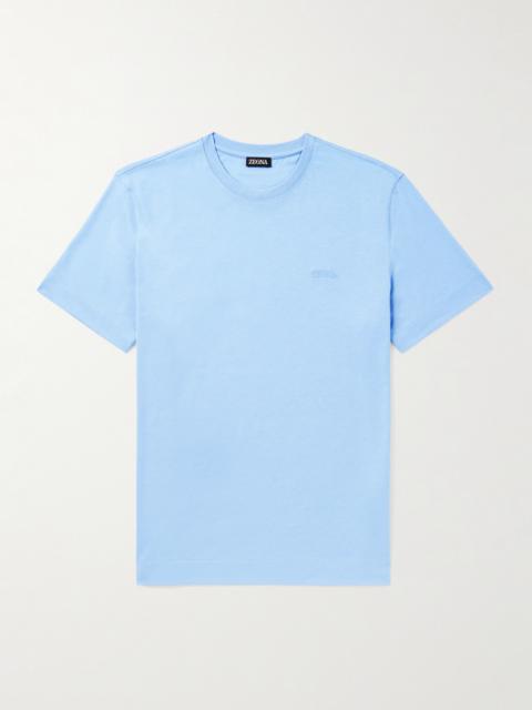 ZEGNA Logo-Embroidered Cotton-Jersey T-Shirt