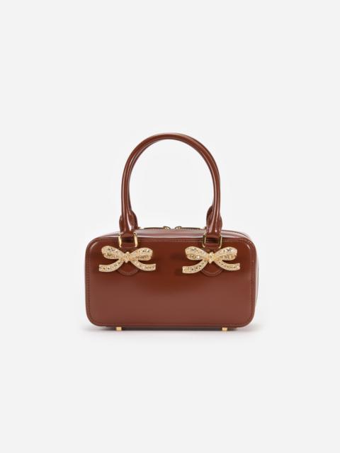 self-portrait Brown Leather Mini Tote Bag