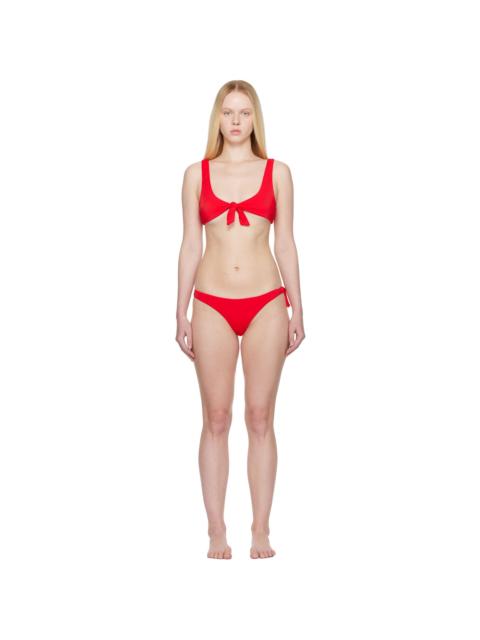 THE ATTICO Red Self-Tie Bikini