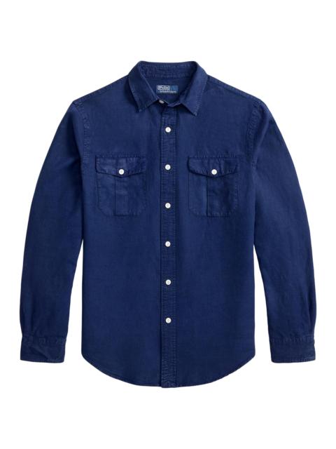 Polo Ralph Lauren Men's Linen-Silk Canvas Utility Shirt - Indigo