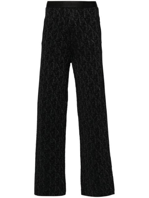 Palm Angels monogram-jacquard knitted trousers