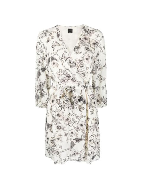 PINKO Tattoo-print wrap minidress