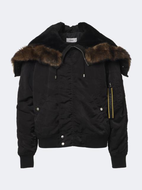 FENDI Shearling-trimmed technical blouson jacket