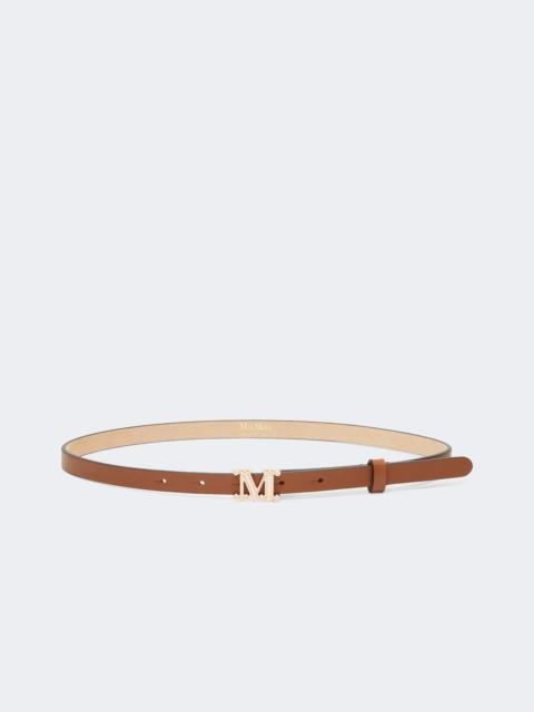 Max Mara MGRAZIATA15 Leather Monogram belt - AMBER BROWN