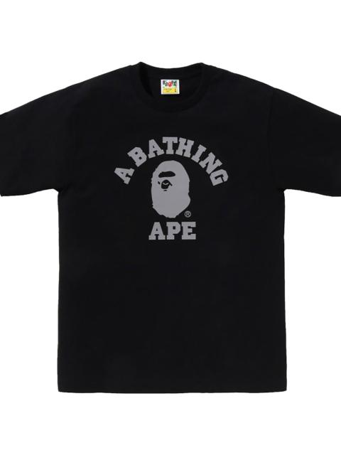 A BATHING APE® Reflective On College SS Tee "Black" 0ZXTEM00710XQ BKX