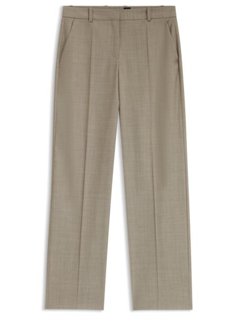 BOSS RELAXED-FIT PANTS IN MELANGE VIRGIN WOOL WITH STRETCH