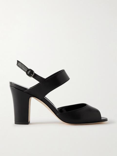 Manolo Blahnik Khiko 90 Leather Slingback Sandals