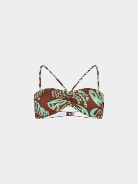 DSQUARED2 REBEL HIBISCUS BIKINI TOP