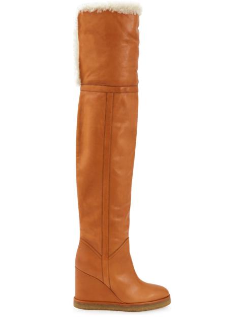CELINE Manon Wedge Thigh Boots