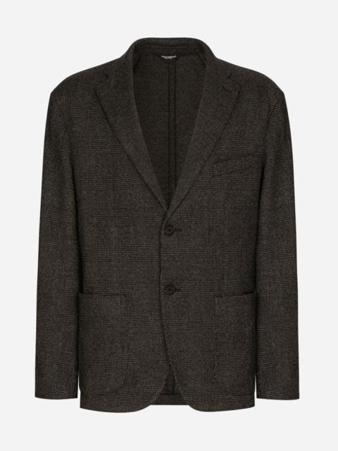 Dolce & Gabbana Single-breasted jersey glen plaid jacket