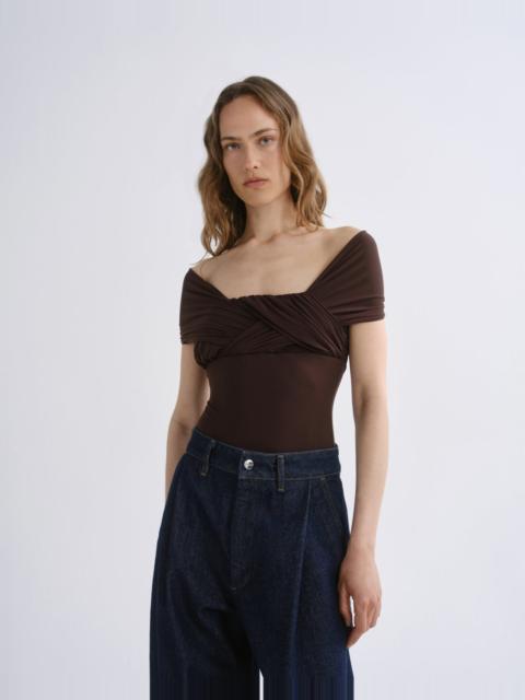 AGOLDE STAM BODYSUIT IN CHOCOLATE