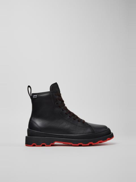 CAMPER Brutus+ Black Leather Mid Boots for Women.