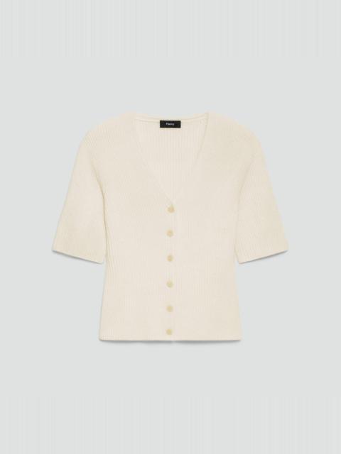 Theory Slim Cardigan in Ribbed Cotton
