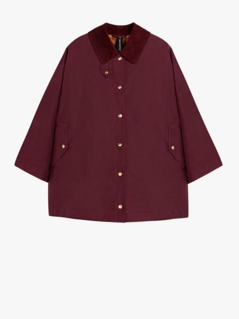 Mackintosh CORA BURGUNDY WAXED COTTON FIELD COAT